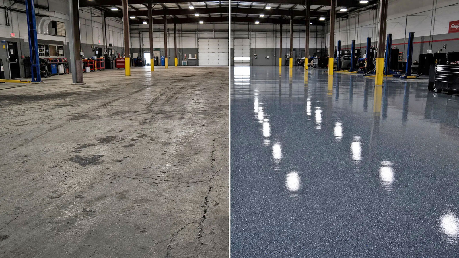 Commercial floor coating application